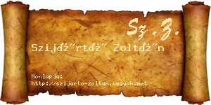 Szijártó Zoltán névjegykártya