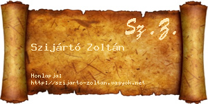 Szijártó Zoltán névjegykártya
